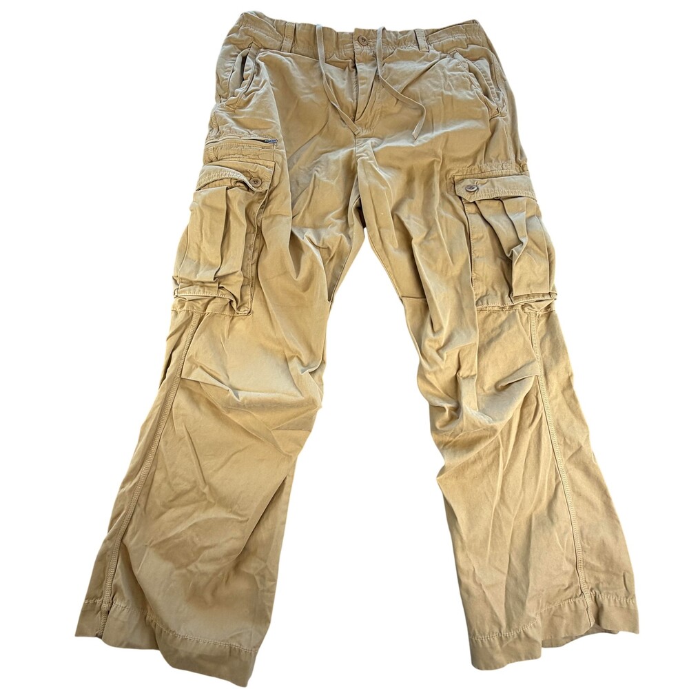 Vintage Banana Republic Pants Mens FITS 36x31 Beige Heritage Cargo Ankle Zip